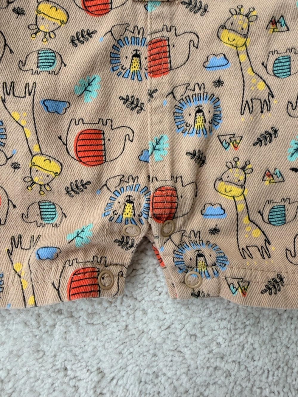 Tan Safari Print Baby One-Piece Bodysuit - Picture 5 of 9